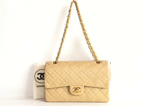 CHANEL matelasse matelasse W flap 25 beige No. 3 seal shoulder bag