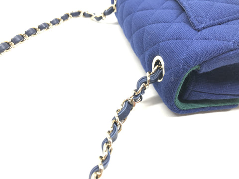 CHANEL Matelasse Minimato Bicolor Cotton Jersey Blue Green GP Shoulder Bag