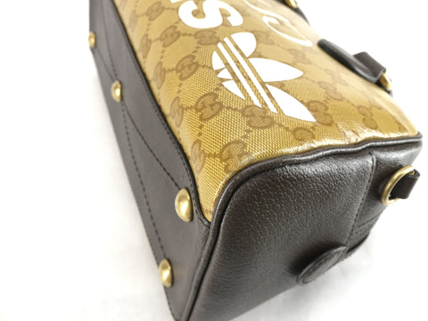 GUCCI GG Supreme GUCCI adidas GG Supreme Double Name Logo Leather 702397 Boston Bag Boston Bag