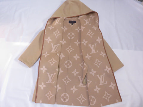 LOUIS VUITTON Clothing Hooded Wrap Coat Lining Giant Logo Coat