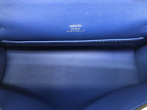 HERMES Kelly Pochette Kelly Swift Blue Royale SS U Handbag