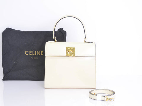 Ivory handbag with CELINE 2WAY handbag ST