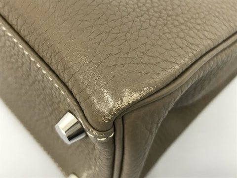 HERMES Kelly Kelly 28 Togo Etoupe X engraving handbag