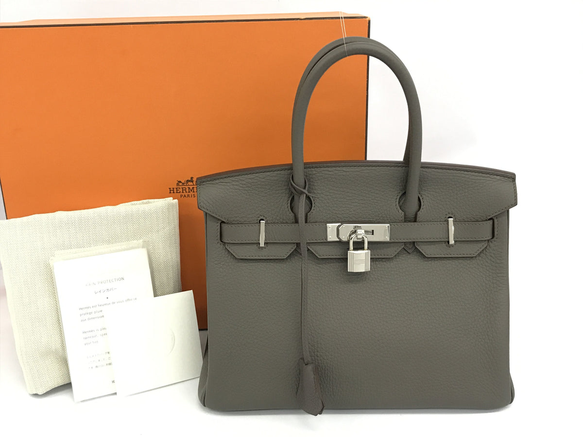HERMES Birkin HERMES Birkin 30 ethane Togo □Q engraved SV metal fittings handbag