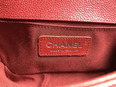 CHANEL Caviar Skin Boy V Stitch Caviar Skin 29 Series Shoulder Bag