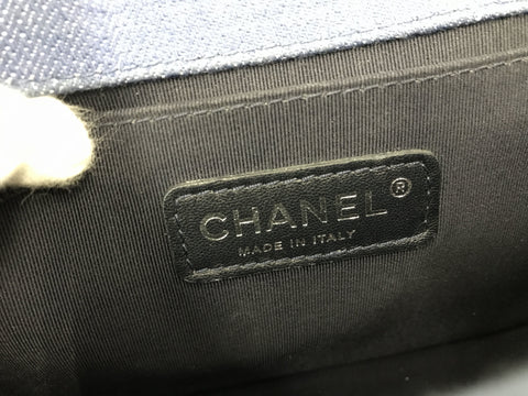 CHANEL Boy Denim Chevron V Stitch Shoulder Bag