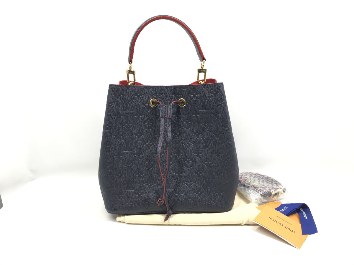 LOUIS VUITTON Monogram Emplant Neonoe M45306 Emplant Shoulder Bag Marine Rouge Monogram IC Chip Reaction Handbag