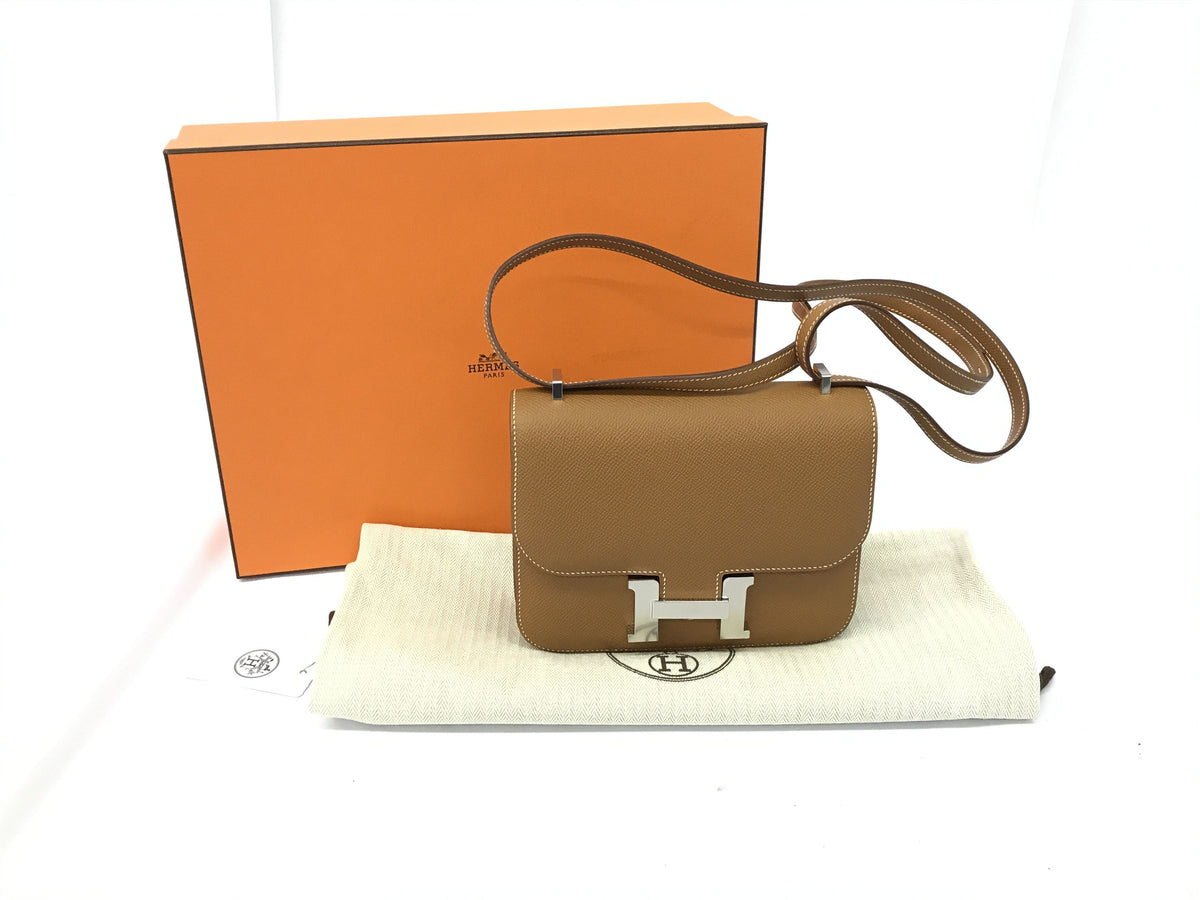 HERMES Constance Mini Vaux Epsom Gold SS U Shoulder Bag