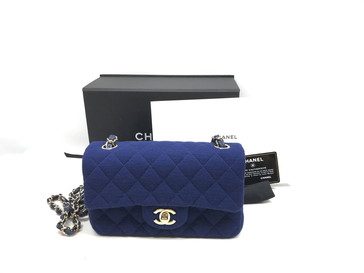 CHANEL Matelasse Minimato Bicolor Cotton Jersey Blue Green GP Shoulder Bag