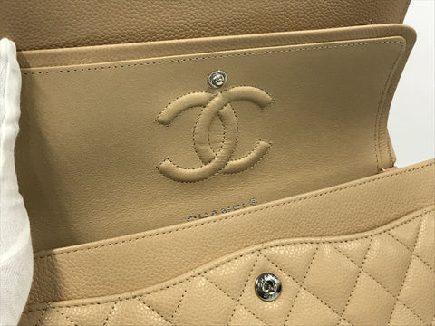 CHANEL Caviar Skin Caviar Skin Matelasse Beige SV Hardware Shoulder Bag