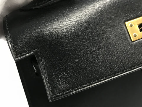HERMES Kelly mini Kelly boxcalf/strap/〇Y handbag
