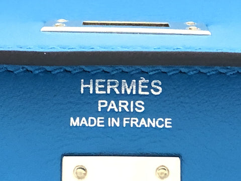 HERMES Kelly Kelly 25 Swift blue system SV metal fittings Y engraving handbag