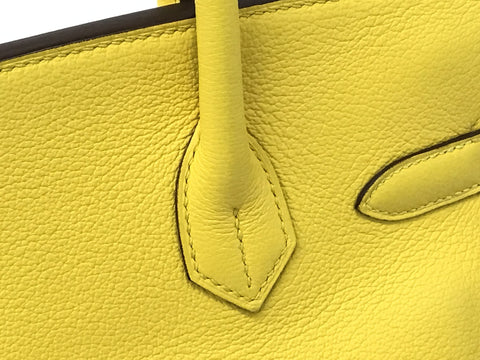 HERMES Birkin 30 Taurillon Novillo Jaune naple handbag