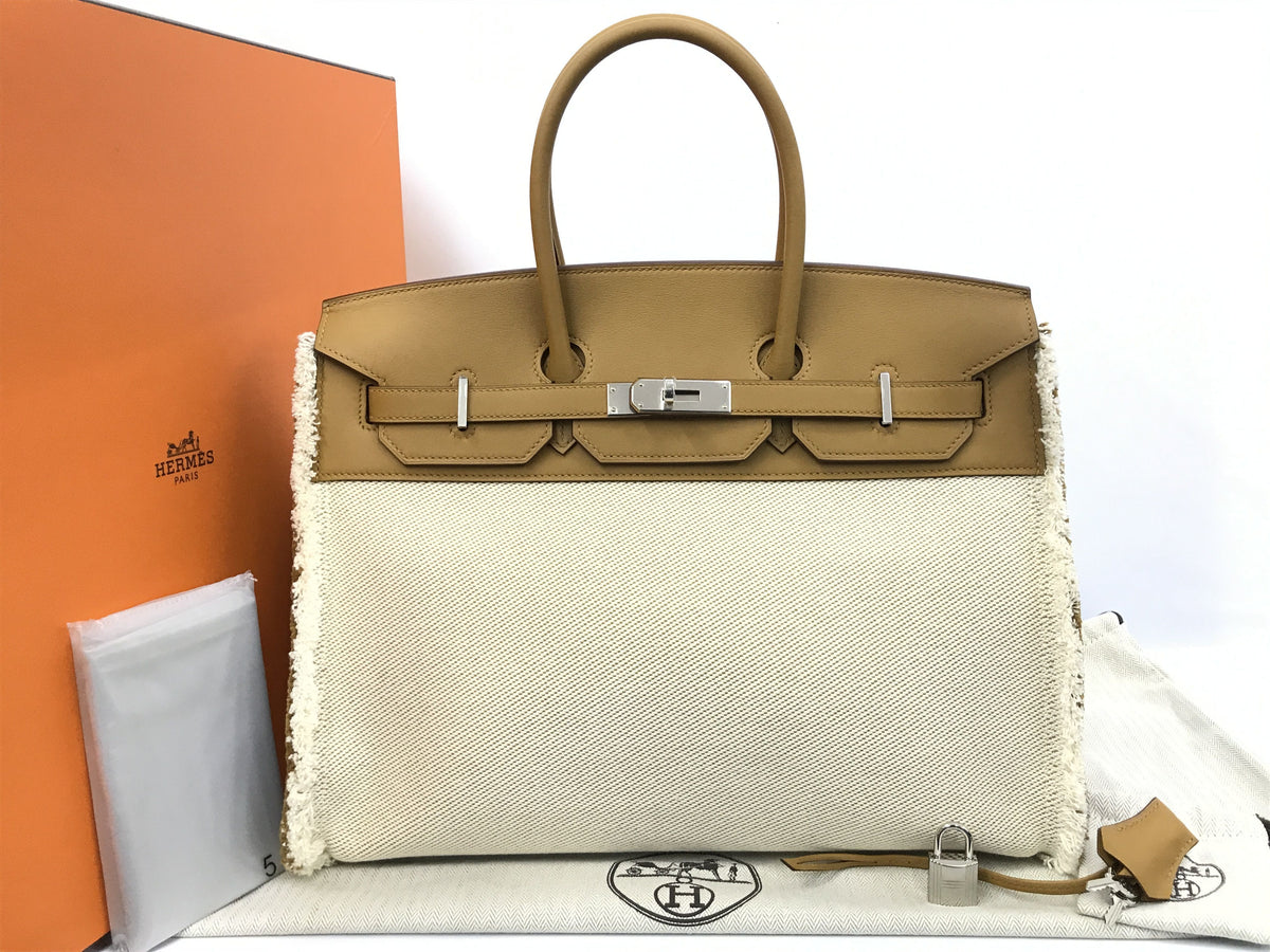 HERMES Birkin Unused Birkin 35 Frey Frey Sesame U Engraved Handbag
