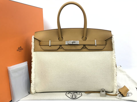HERMES Birkin Unused Birkin 35 Frey Frey Sesame U Engraved Handbag