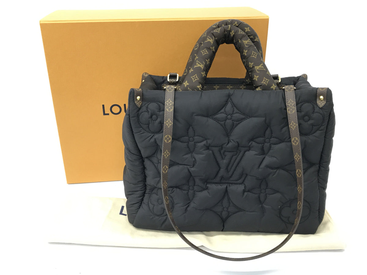 LOUIS VUITTON ON THE GO MM DOWN BLACK TOTE BAG