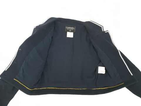 CHANEL Coco Button Clothing P95 Coco Button Navy Color Jacket 44 Jacket