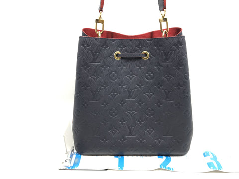 LOUIS VUITTON Monogram Emplant Neonoe M45306 Emplant Shoulder Bag Marine Rouge Monogram IC Chip Reaction Handbag