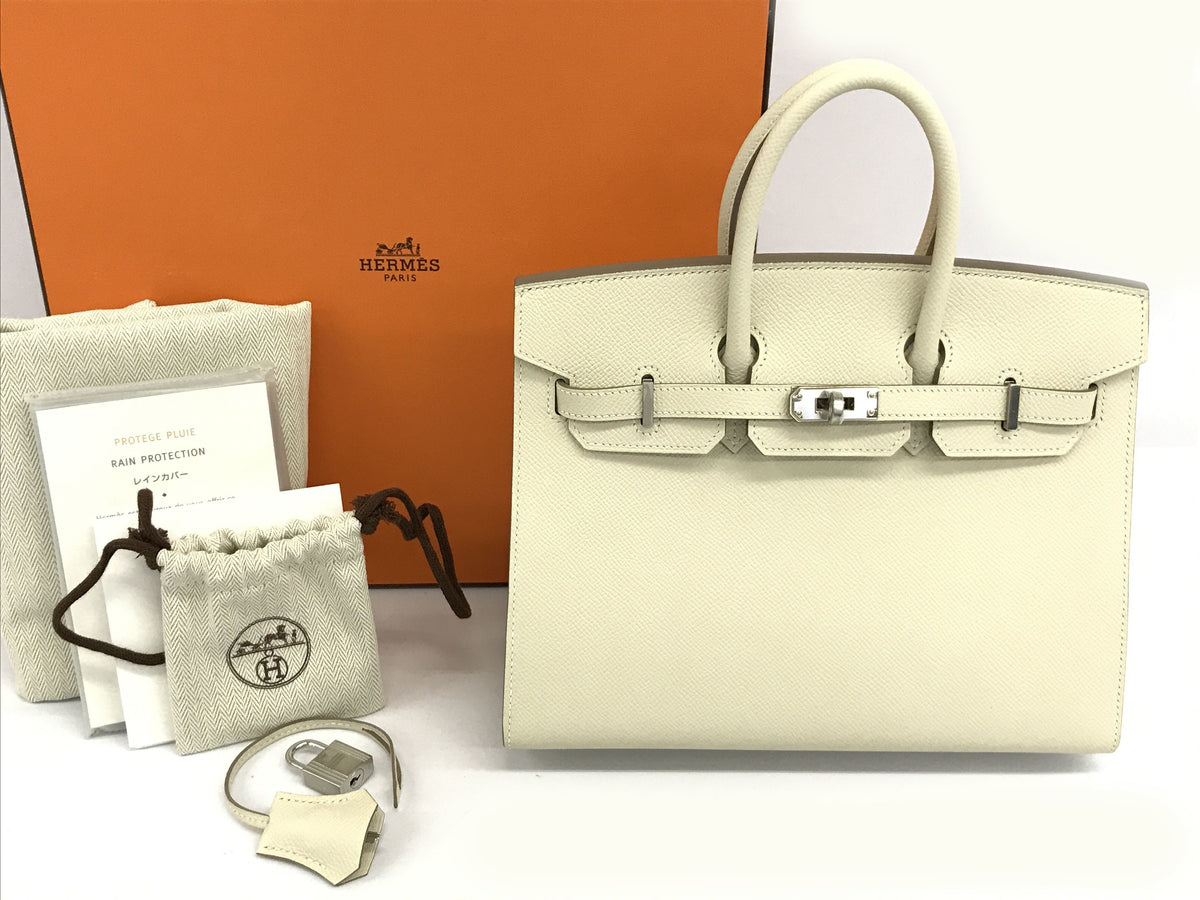 HERMES Birkin 25 Cle silver metal fittings Epson U engraving handbag