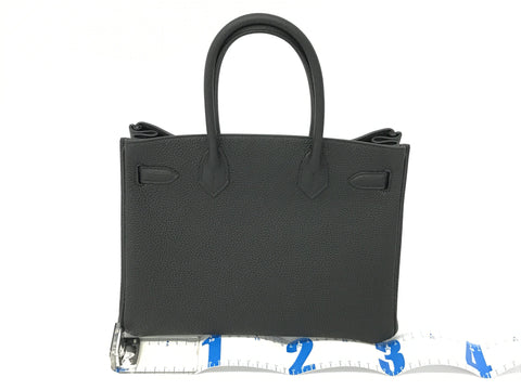 HERMES Birkin Birkin 30 3EN1 Black Togo Swift Toile Ash Gold Hardware U Engraved Handbag