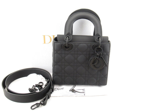 Dior Lady Dior Christian Dior My Lady Dior Cannage Calf 2WAY Handbag Black Handbag