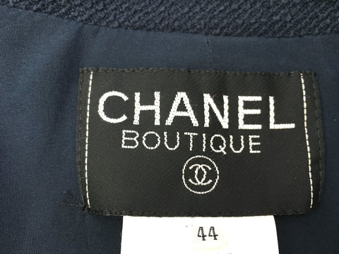 CHANEL Coco Button Clothing P95 Coco Button Navy Color Jacket 44 Jacket