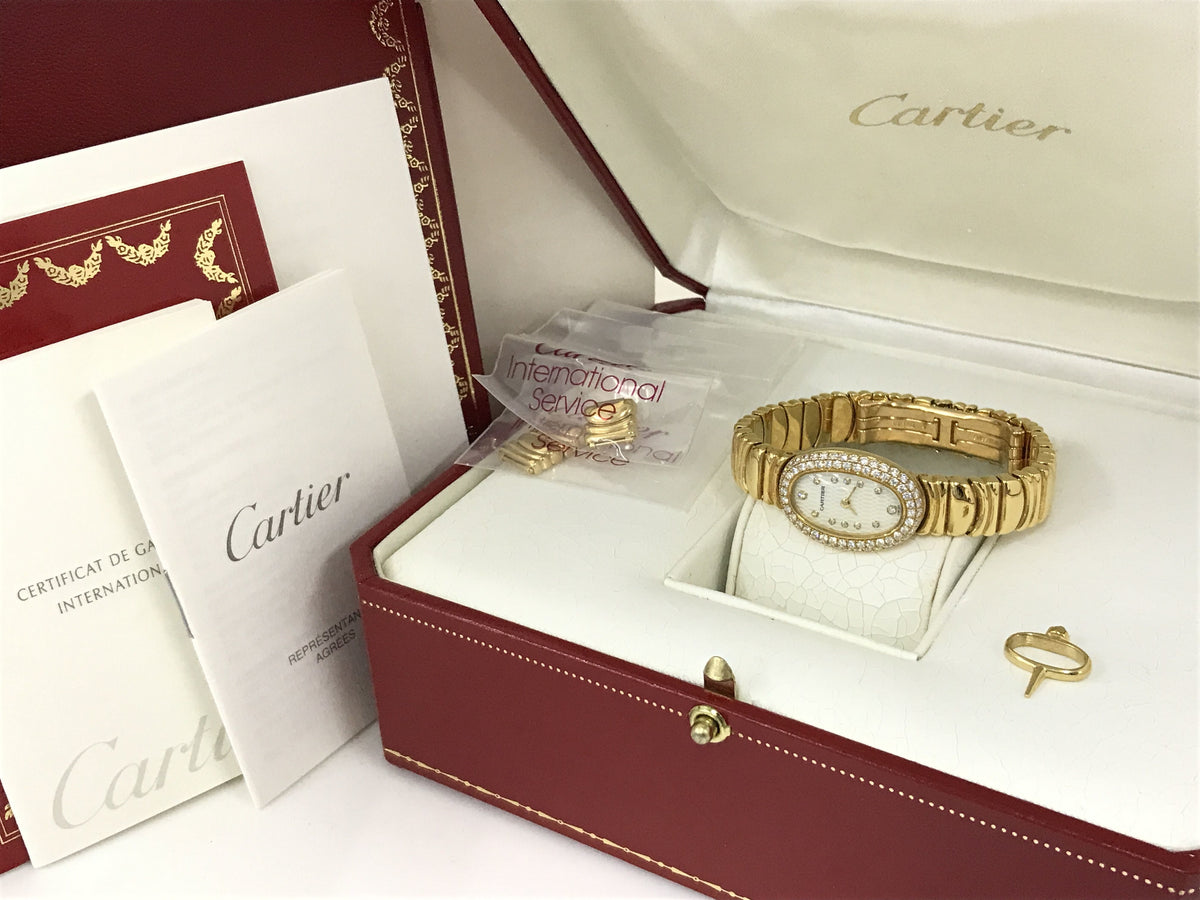 Cartier Mini Baignoire WB5087D8 1960GC19162 Shell Dial Immovable Women's Watch