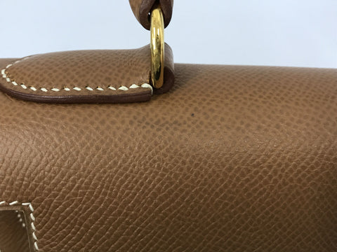 HERMES Kelly Kelly 28 Kushvel Gold GP □A handbag