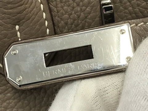 HERMES Birkin Birkin 30 Etoupe Taurillon handbag